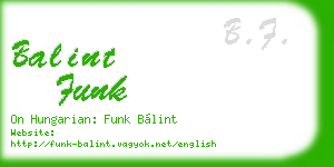 balint funk business card